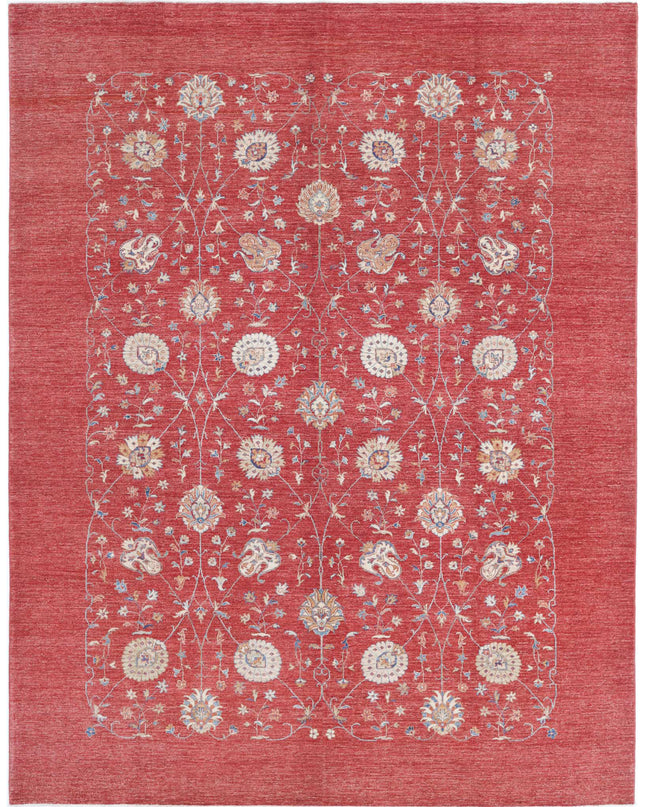 Ziegler 9' 0" X 11' 6" Hand Knotted Wool Rug 9' 0" X 11' 6" (274 X 351) / Red / Wool