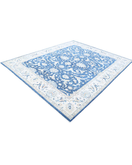 Ziegler 7' 10" X 9' 6" Hand Knotted Wool Rug 7' 10" X 9' 6" (239 X 290) / Blue / Wool