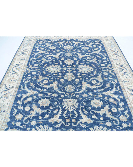 Ziegler 7' 10" X 9' 6" Hand Knotted Wool Rug 7' 10" X 9' 6" (239 X 290) / Blue / Wool