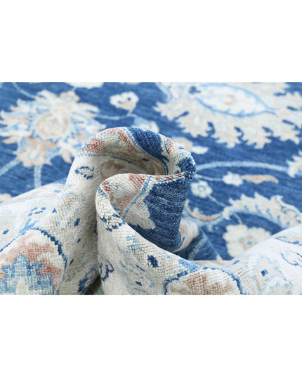 Ziegler 7' 10" X 9' 6" Hand Knotted Wool Rug 7' 10" X 9' 6" (239 X 290) / Blue / Wool