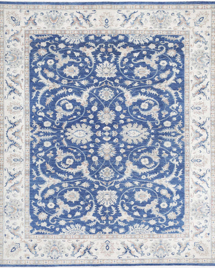 Ziegler 7' 10" X 9' 6" Hand Knotted Wool Rug 7' 10" X 9' 6" (239 X 290) / Blue / Wool