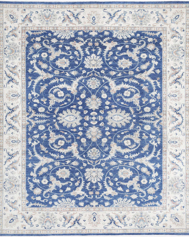 Ziegler 7' 10" X 9' 6" Hand Knotted Wool Rug 7' 10" X 9' 6" (239 X 290) / Blue / Wool