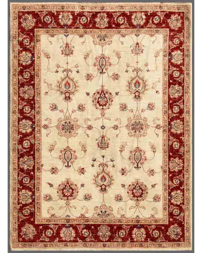 Ziegler 4' 10" X 6' 5" Hand Knotted Wool Rug 4' 10" X 6' 5" (147 X 196) / Ivory / Wool