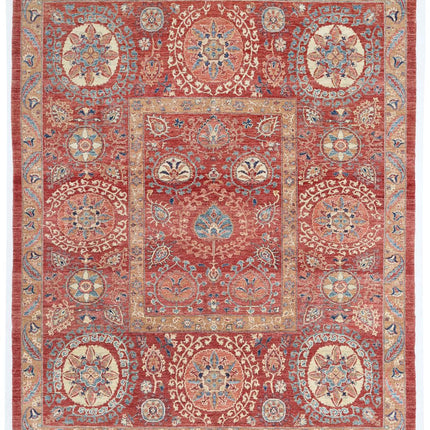 Ziegler 8' 2" X 9' 9" Hand Knotted Wool Rug 8' 2" X 9' 9" (249 X 297) / Red / Wool