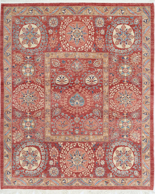 Ziegler 8' 2" X 9' 9" Hand Knotted Wool Rug 8' 2" X 9' 9" (249 X 297) / Red / Wool