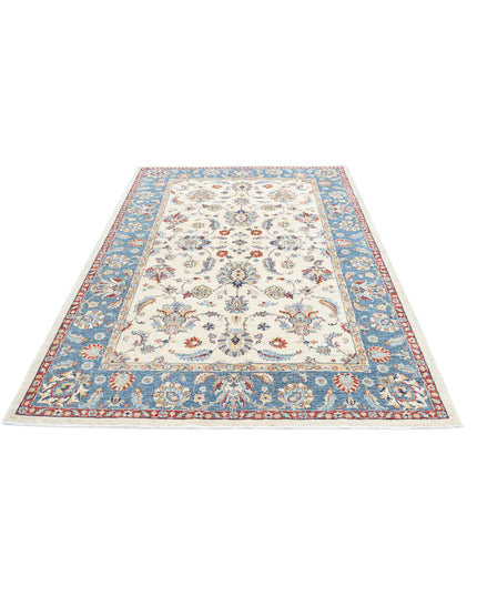 Ziegler 5' 6" X 8' 1" Hand Knotted Wool Rug 5' 6" X 8' 1" (168 X 246) / Ivory / Wool
