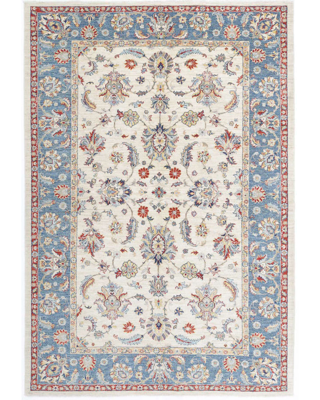 Ziegler 5' 6" X 8' 1" Hand Knotted Wool Rug 5' 6" X 8' 1" (168 X 246) / Ivory / Wool