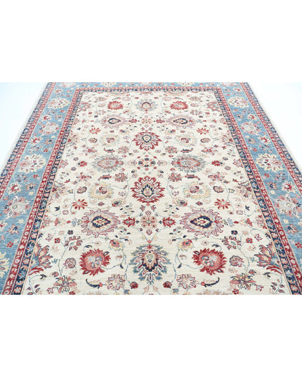 Ziegler 7' 11" X 9' 10" Hand Knotted Wool Rug 7' 11" X 9' 10" (241 X 300) / Ivory / Wool