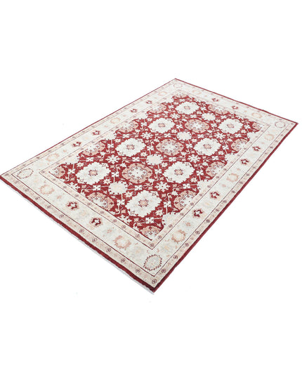 Ziegler 4' 0" X 6' 3" Hand Knotted Wool Rug 4' 0" X 6' 3" (122 X 191) / Red / Wool