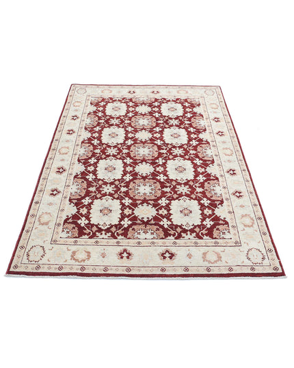Ziegler 4' 0" X 6' 3" Hand Knotted Wool Rug 4' 0" X 6' 3" (122 X 191) / Red / Wool