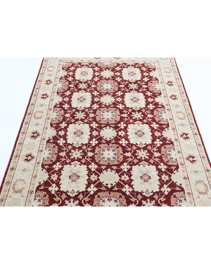 Ziegler 4' 0" X 6' 3" Hand Knotted Wool Rug 4' 0" X 6' 3" (122 X 191) / Red / Wool