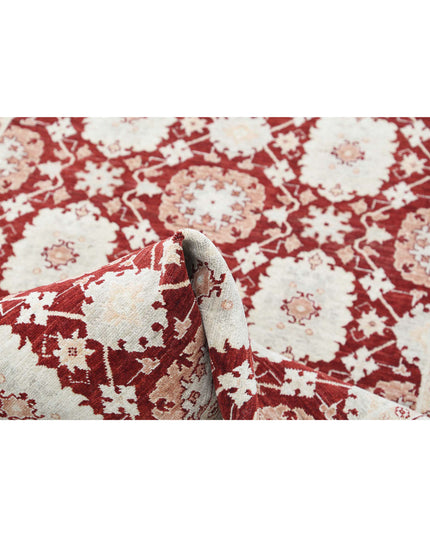 Ziegler 4' 0" X 6' 3" Hand Knotted Wool Rug 4' 0" X 6' 3" (122 X 191) / Red / Wool