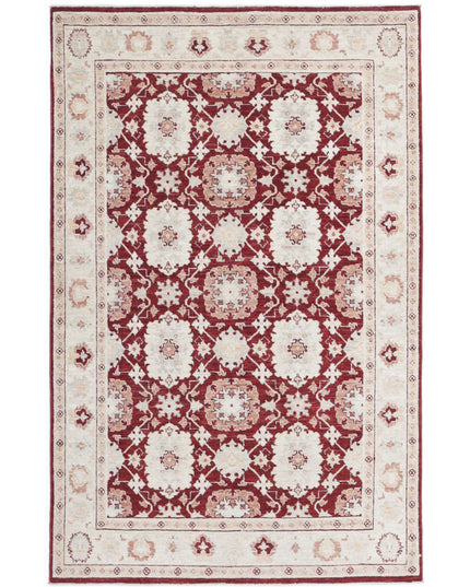 Ziegler 4' 0" X 6' 3" Hand Knotted Wool Rug 4' 0" X 6' 3" (122 X 191) / Red / Wool