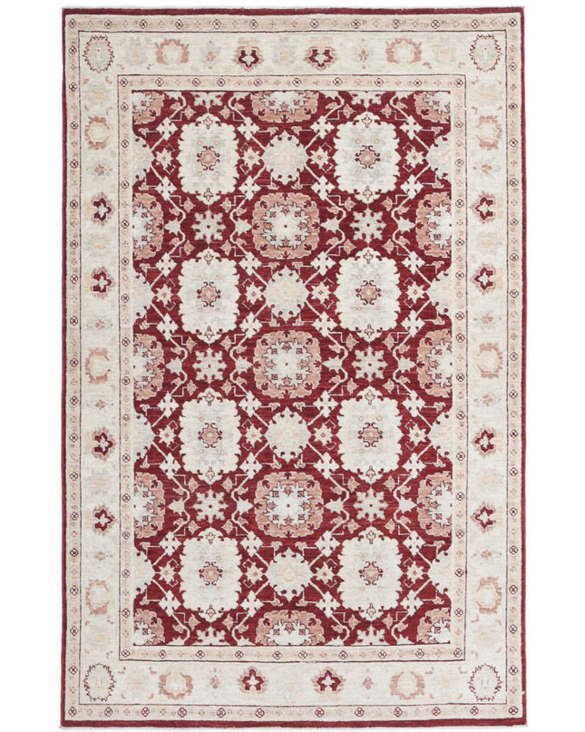 Ziegler 4' 0" X 6' 3" Hand Knotted Wool Rug 4' 0" X 6' 3" (122 X 191) / Red / Wool