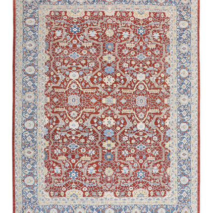 Ziegler 9' 0" X 12' 0" Hand Knotted Wool Rug 9' 0" X 12' 0" (274 X 366) / Red / Wool