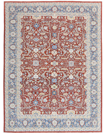 Ziegler 9' 0" X 12' 0" Hand Knotted Wool Rug 9' 0" X 12' 0" (274 X 366) / Red / Wool