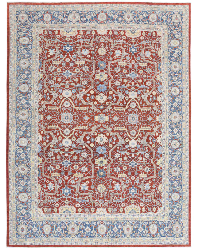 Ziegler 9' 0" X 12' 0" Hand Knotted Wool Rug 9' 0" X 12' 0" (274 X 366) / Red / Wool