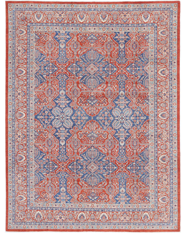 Ziegler 8' 9" X 11' 8" Hand Knotted Wool Rug 8' 9" X 11' 8" (267 X 356) / Red / Wool
