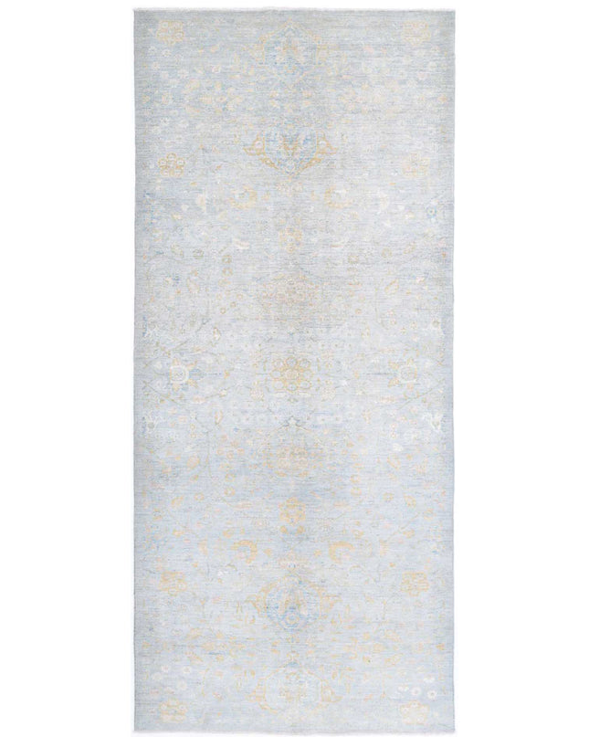 Ziegler 5' 0" X 11' 9" Hand Knotted Wool Rug 5' 0" X 11' 9" (152 X 358) / Blue / Wool