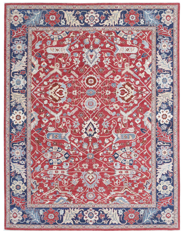 Ziegler 8' 9" X 11' 5" Hand Knotted Wool Rug 8' 9" X 11' 5" (267 X 348) / Red / Wool