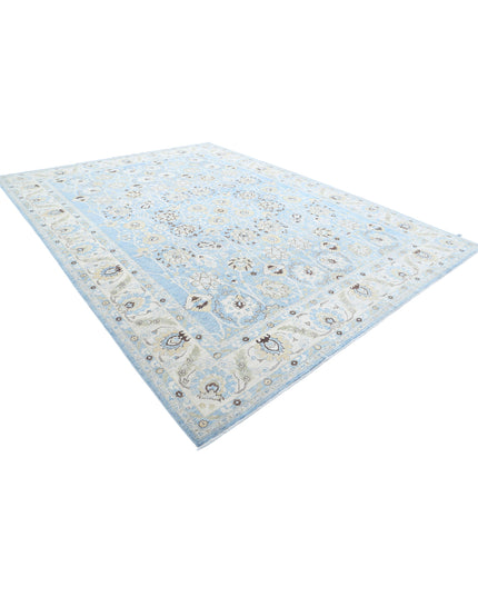 Ziegler 10' 1" X 13' 4" Hand Knotted Wool Rug 10' 1" X 13' 4" (307 X 406) / Blue / Wool