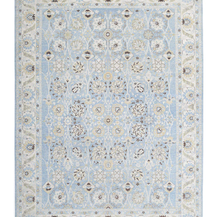 Ziegler 10' 1" X 13' 4" Hand Knotted Wool Rug 10' 1" X 13' 4" (307 X 406) / Blue / Wool
