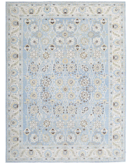 Ziegler 10' 1" X 13' 4" Hand Knotted Wool Rug 10' 1" X 13' 4" (307 X 406) / Blue / Wool