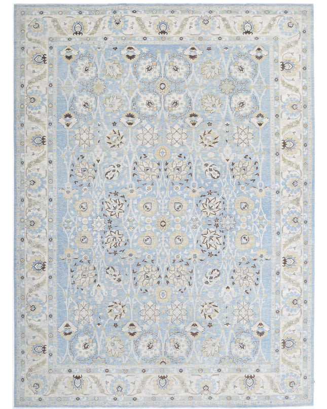 Ziegler 10' 1" X 13' 4" Hand Knotted Wool Rug 10' 1" X 13' 4" (307 X 406) / Blue / Wool