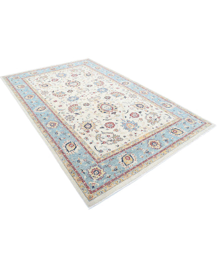 Ziegler 6' 7" X 10' 1" Hand Knotted Wool Rug 6' 7" X 10' 1" (201 X 307) / Ivory / Wool