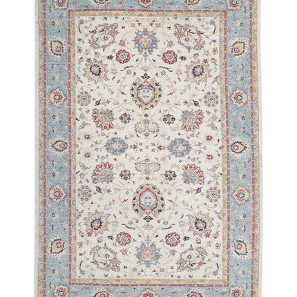 Ziegler 6' 7" X 10' 1" Hand Knotted Wool Rug 6' 7" X 10' 1" (201 X 307) / Ivory / Wool