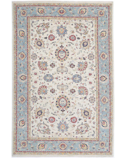 Ziegler 6' 7" X 10' 1" Hand Knotted Wool Rug 6' 7" X 10' 1" (201 X 307) / Ivory / Wool