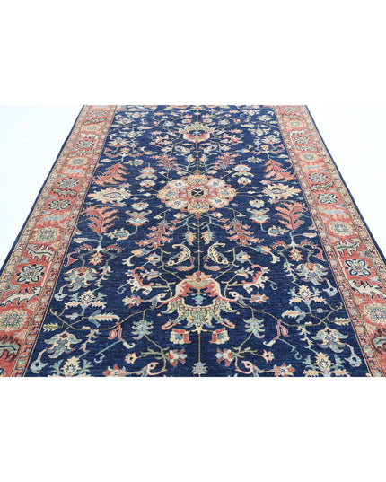Ziegler 6' 3" X 11' 6" Hand Knotted Wool Rug 6' 3" X 11' 6" (191 X 351) / Blue / Wool