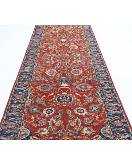 Ziegler 4' 0" X 13' 6" Hand Knotted Wool Rug 4' 0" X 13' 6" (122 X 411) / Red / Wool