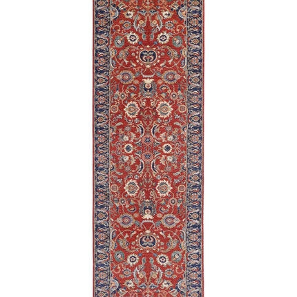 Ziegler 4' 0" X 13' 6" Hand Knotted Wool Rug 4' 0" X 13' 6" (122 X 411) / Red / Wool