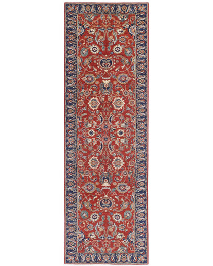 Ziegler 4' 0" X 13' 6" Hand Knotted Wool Rug 4' 0" X 13' 6" (122 X 411) / Red / Wool