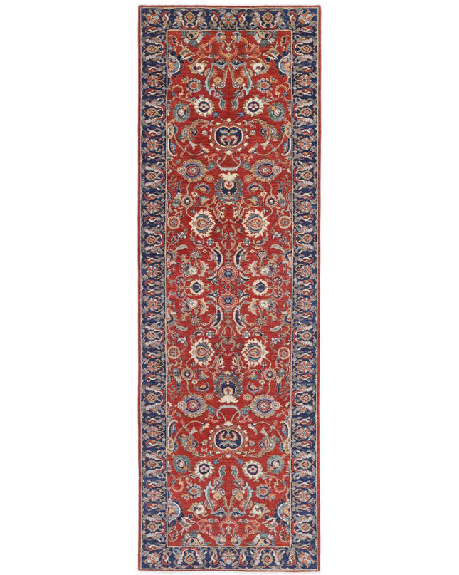 Ziegler 4' 0" X 13' 6" Hand Knotted Wool Rug 4' 0" X 13' 6" (122 X 411) / Red / Wool