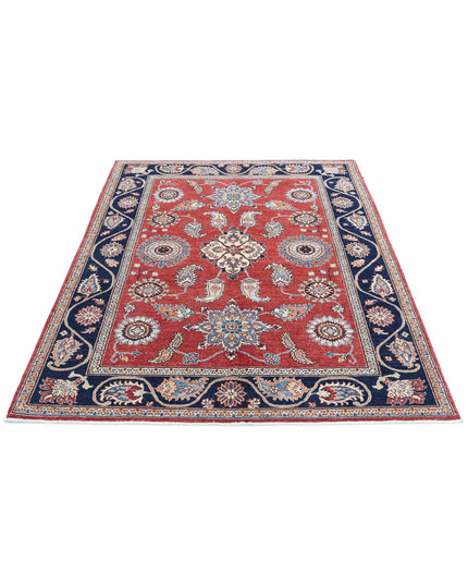 Ziegler 4' 10" X 6' 5" Hand Knotted Wool Rug 4' 10" X 6' 5" (147 X 196) / Red / Wool