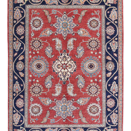 Ziegler 4' 10" X 6' 5" Hand Knotted Wool Rug 4' 10" X 6' 5" (147 X 196) / Red / Wool