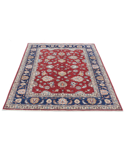 Ziegler 4' 10" X 6' 5" Hand Knotted Wool Rug 4' 10" X 6' 5" (147 X 196) / Red / Wool