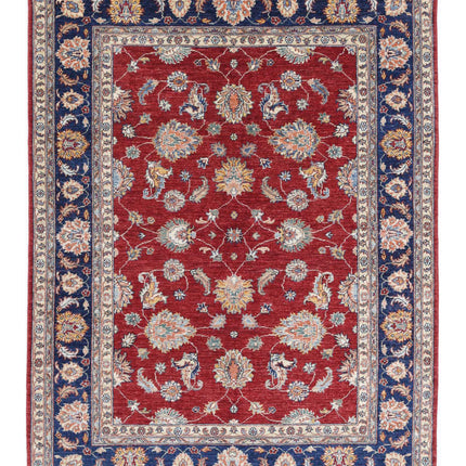 Ziegler 4' 10" X 6' 5" Hand Knotted Wool Rug 4' 10" X 6' 5" (147 X 196) / Red / Wool