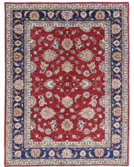 Ziegler 4' 10" X 6' 5" Hand Knotted Wool Rug 4' 10" X 6' 5" (147 X 196) / Red / Wool
