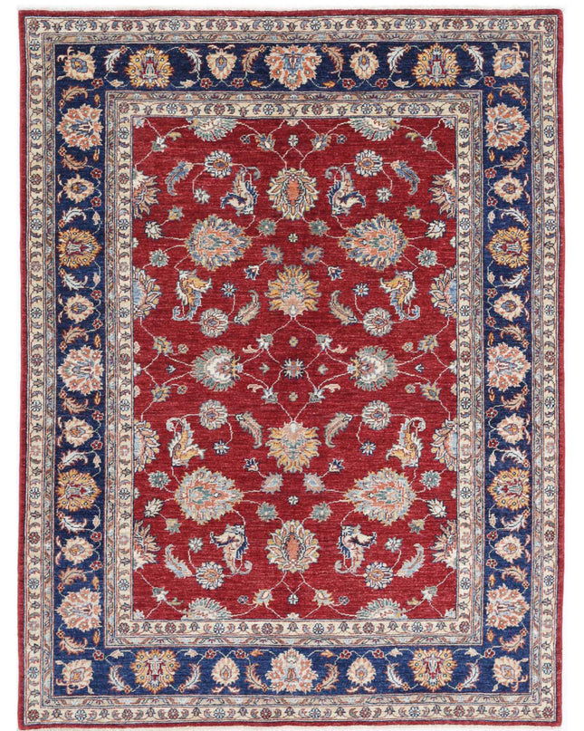 Ziegler 4' 10" X 6' 5" Hand Knotted Wool Rug 4' 10" X 6' 5" (147 X 196) / Red / Wool
