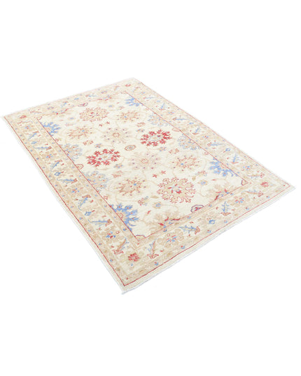 Ziegler 4' 2" X 5' 8" Hand Knotted Wool Rug 4' 2" X 5' 8" (127 X 173) / Ivory / Wool