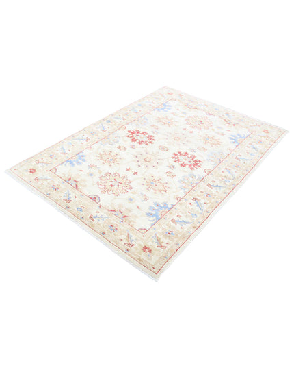 Ziegler 4' 2" X 5' 8" Hand Knotted Wool Rug 4' 2" X 5' 8" (127 X 173) / Ivory / Wool