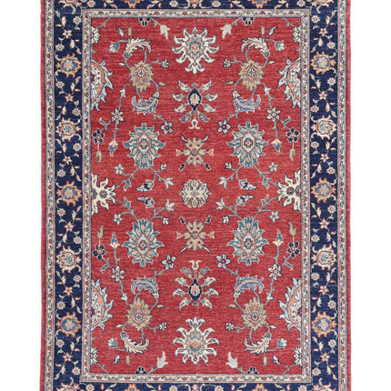 Ziegler 3' 9" X 5' 9" Hand Knotted Wool Rug 3' 9" X 5' 9" (114 X 175) / Red / Wool