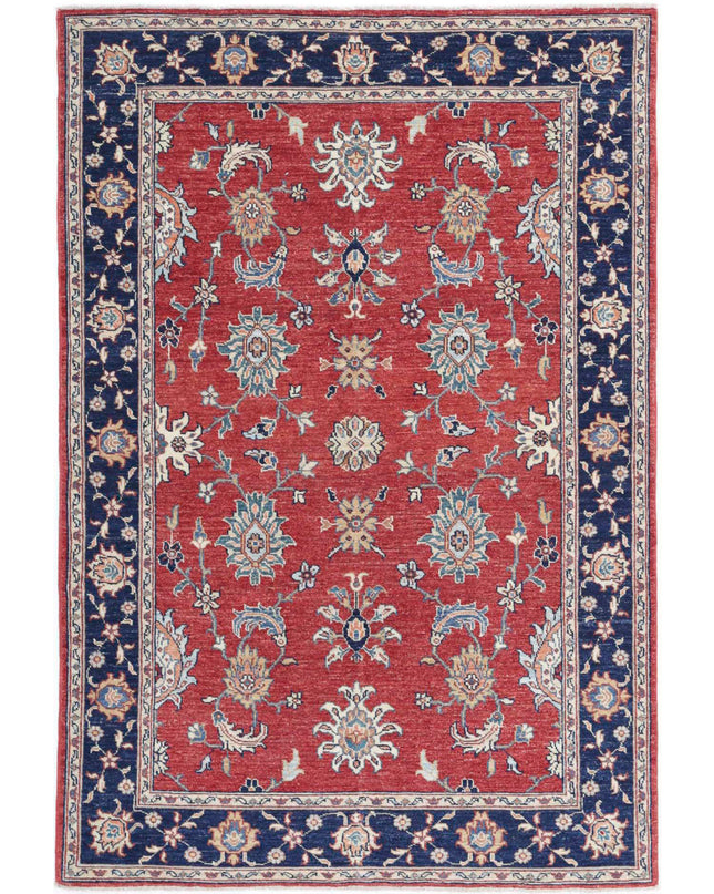 Ziegler 3' 9" X 5' 9" Hand Knotted Wool Rug 3' 9" X 5' 9" (114 X 175) / Red / Wool