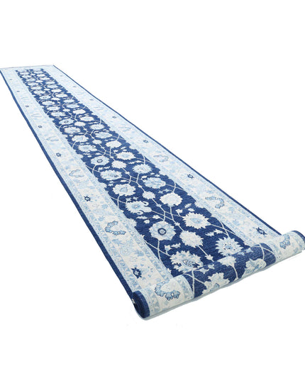 Ziegler 4' 0" X 26' 9" Hand Knotted Wool Rug 4' 0" X 26' 9" (122 X 815) / Blue / Wool