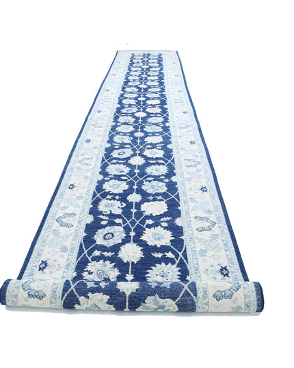 Ziegler 4' 0" X 26' 9" Hand Knotted Wool Rug 4' 0" X 26' 9" (122 X 815) / Blue / Wool