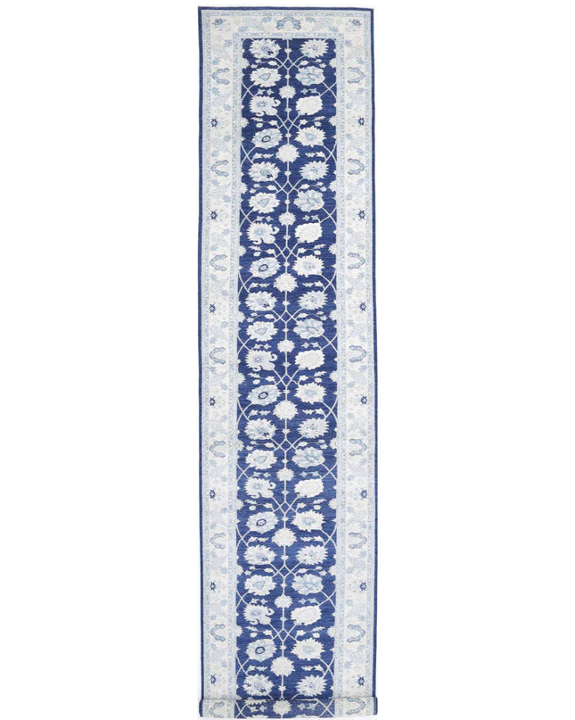 Ziegler 4' 0" X 26' 9" Hand Knotted Wool Rug 4' 0" X 26' 9" (122 X 815) / Blue / Wool