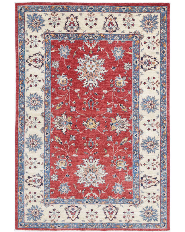 Ziegler 3' 11" X 6' 0" Hand Knotted Wool Rug 3' 11" X 6' 0" (119 X 183) / Red / Wool